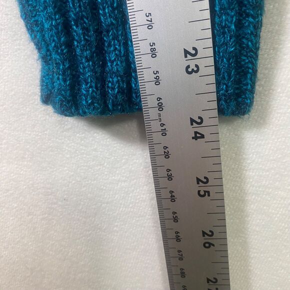 Le Tigre Vintage USA Made Geometric Knit Sweater Blue Teal Mens L - Picture 9 of 9